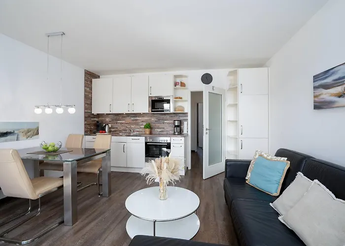Apartman Meeresrauschen Carpe Diem Mit Grosszuegiger Terrasse Und Extragrossem Strandkorb